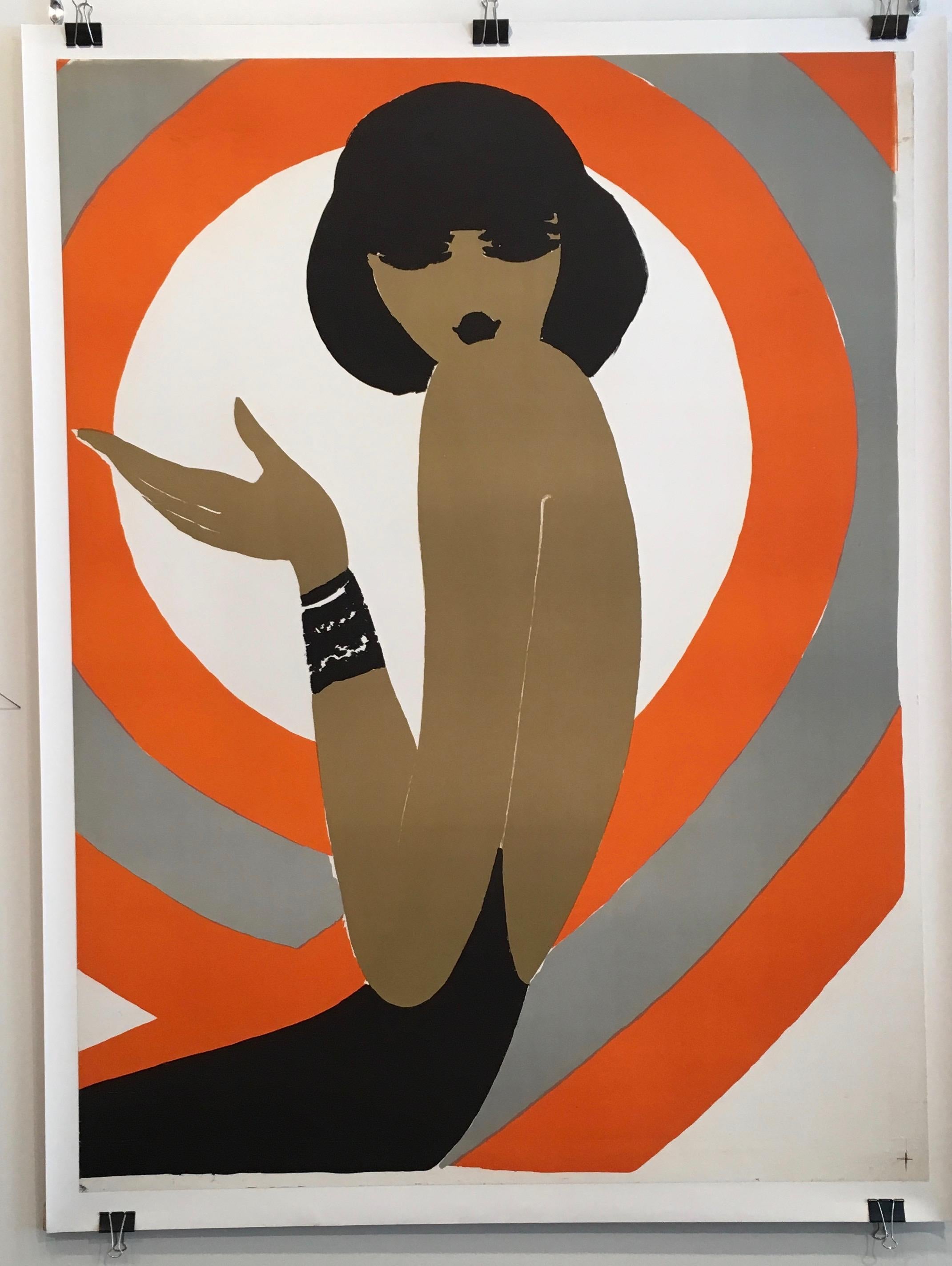 French original vintage fashion poster by Villemot 'Spirale Orange 1970'

This is an original vintage lithograph poster by Villemot advertising the French fashion department store, 'Parly 2' in Paris. This poster is the epitome of elegance,