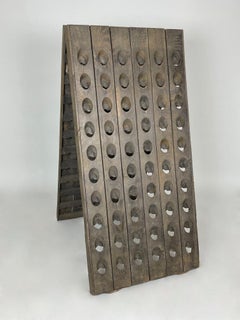 French Original Vintage Oak Champagne Rack