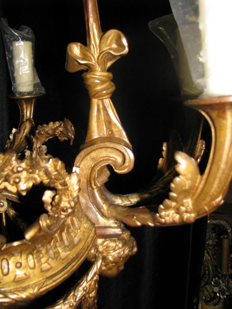 French Ormolu 6 Light Chandelier With Faces, 19 Century For Sale 3