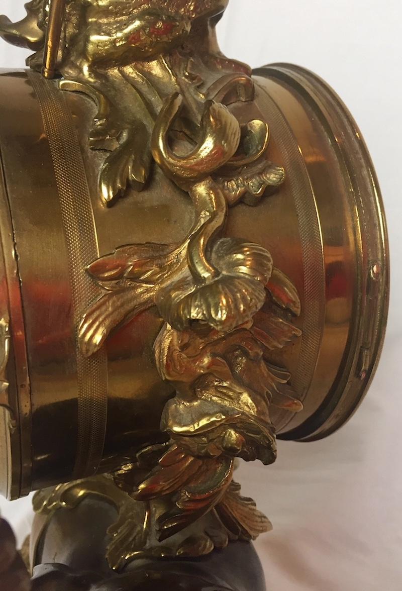 French Ormolu and Bronze Elephant Chinoiserie Clock 4