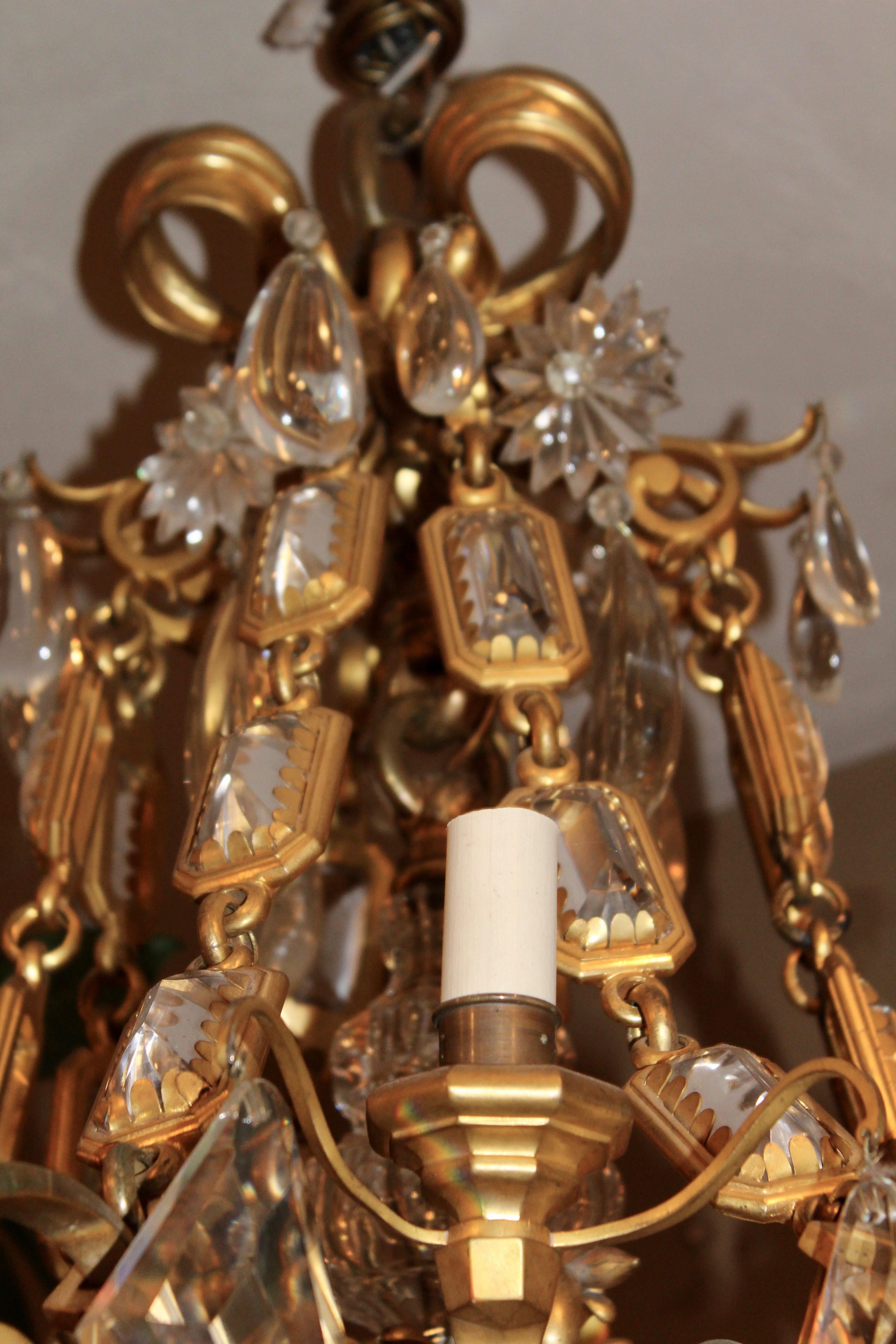 French Ormolu and Crystal Belle Époque Chandelier, circa 1900 In Good Condition For Sale In London, GB