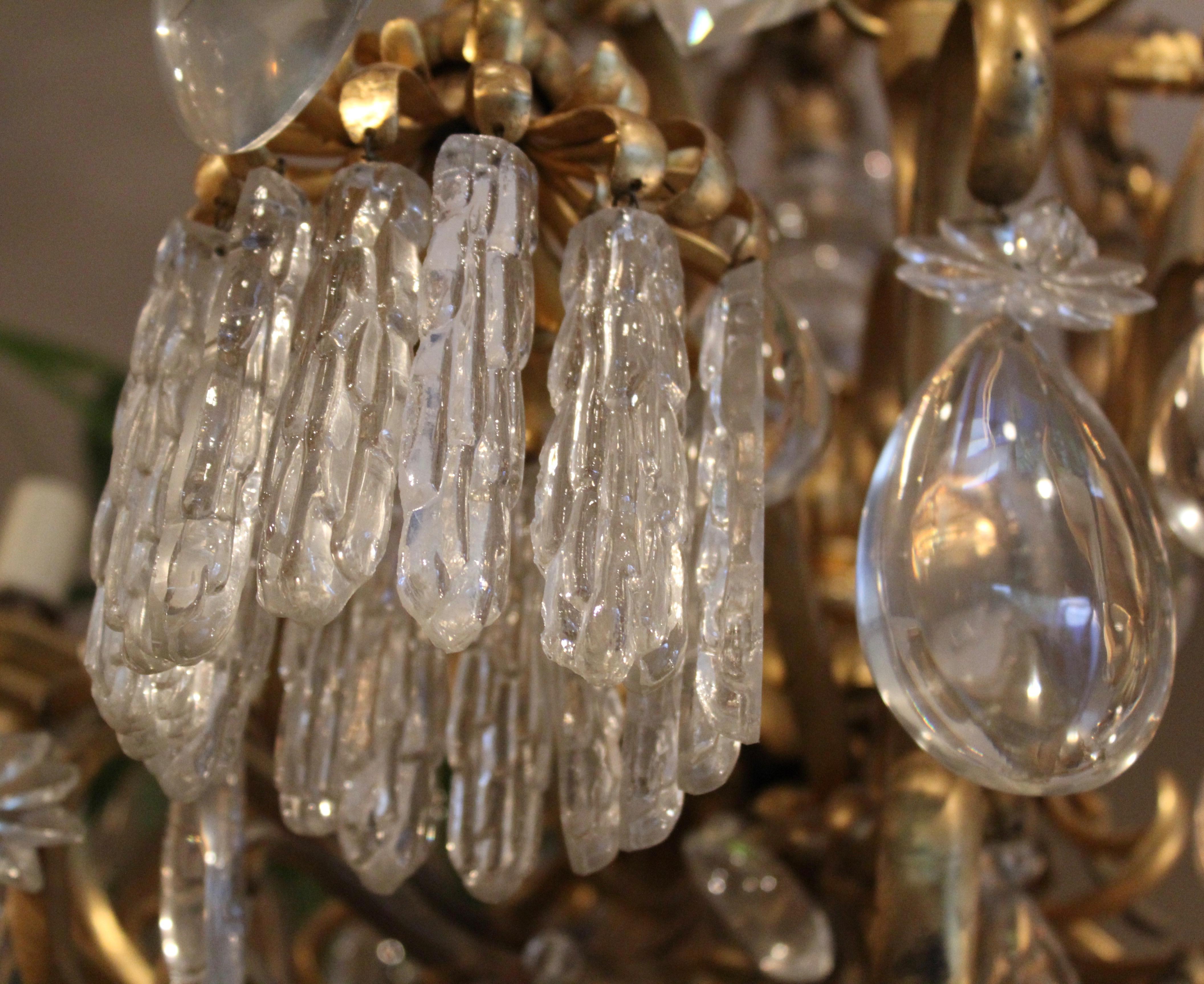 French Ormolu and Crystal Belle Époque Chandelier, circa 1900 For Sale 2