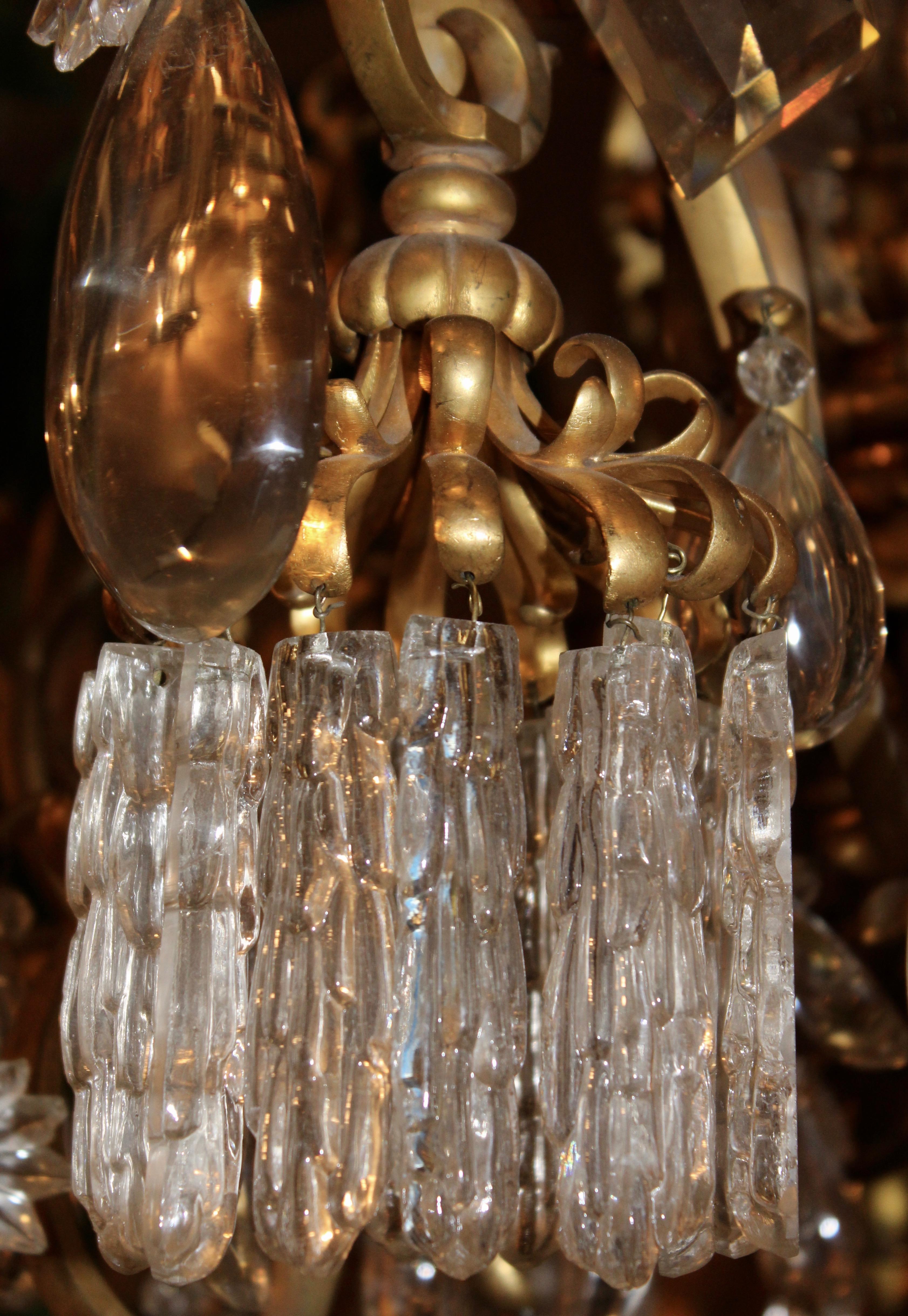 French Ormolu and Crystal Belle Époque Chandelier, circa 1900 For Sale 3