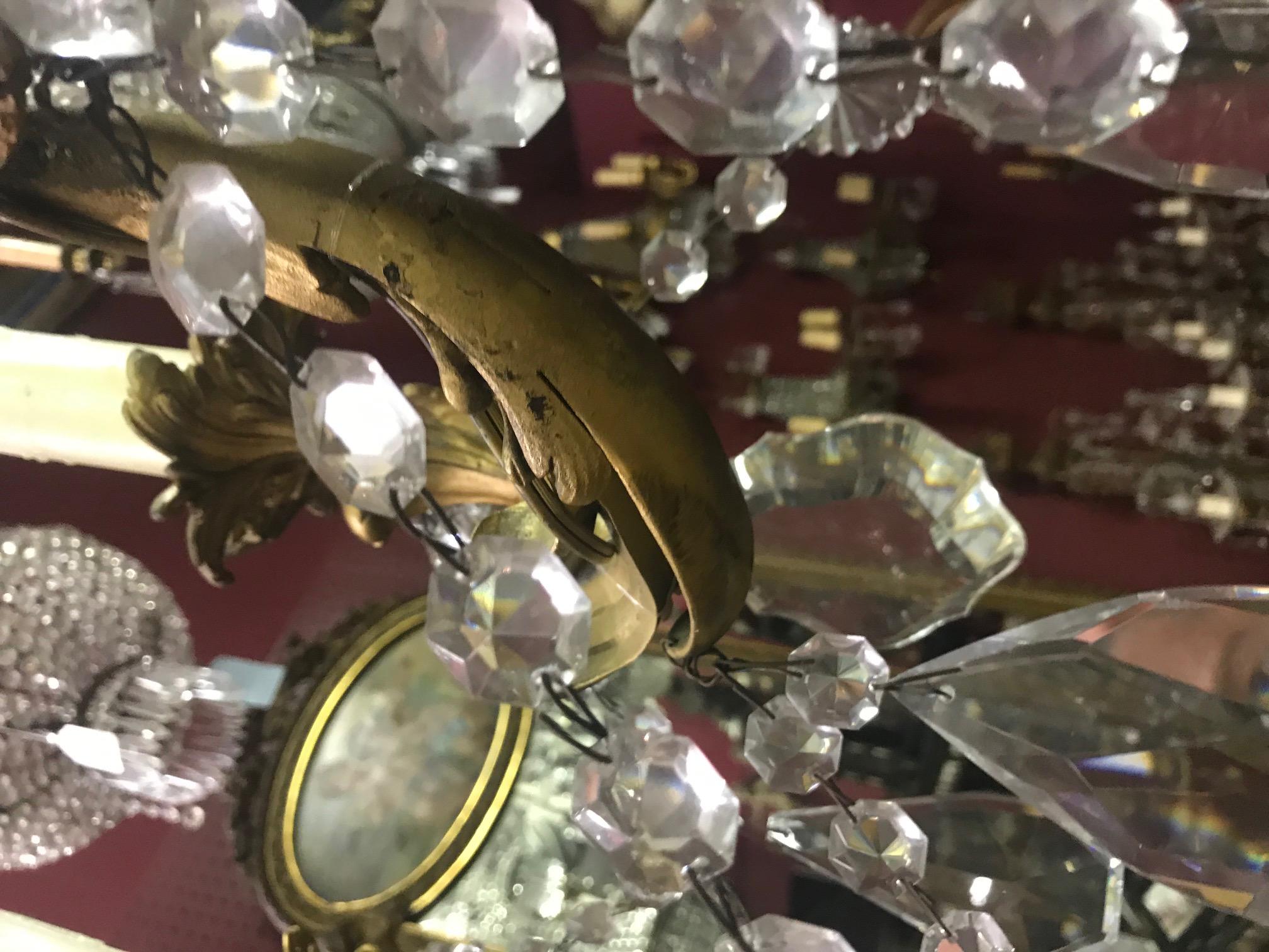 French Ormolu and Cut Crystal Chandelier, 19th Century For Sale 11