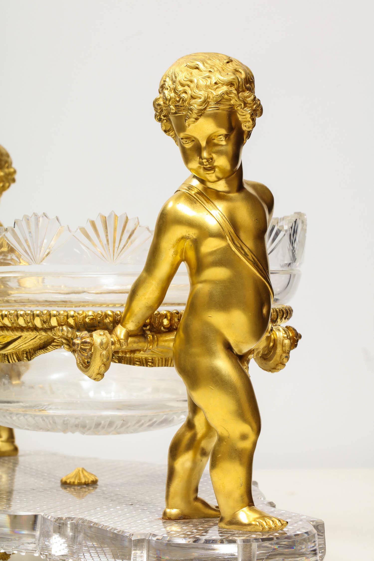 French Ormolu and Cut-Glass Centerpiece by Baccarat Paris, circa 1870 8