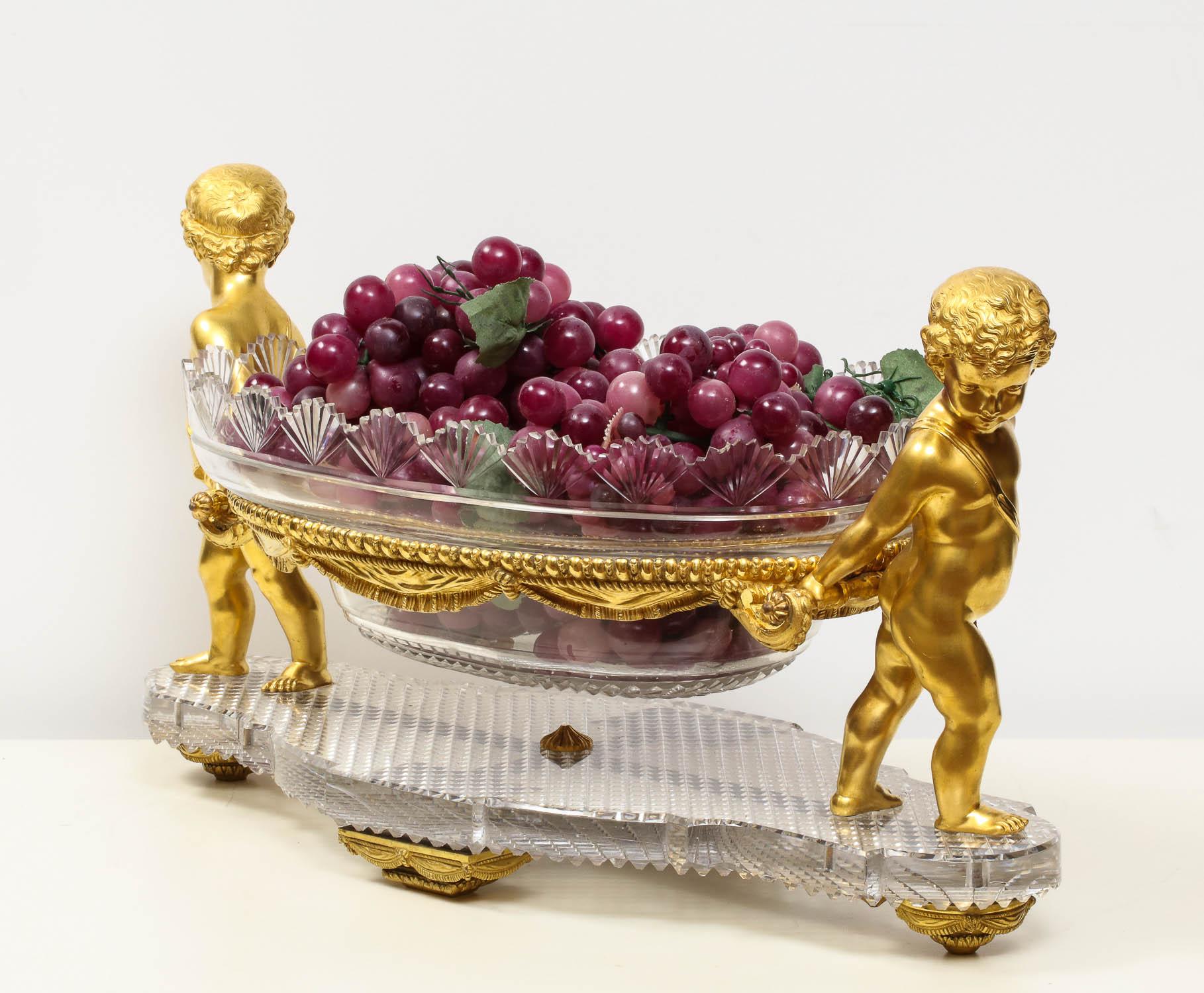 19th Century French Ormolu and Cut-Glass Centerpiece by Baccarat Paris, circa 1870