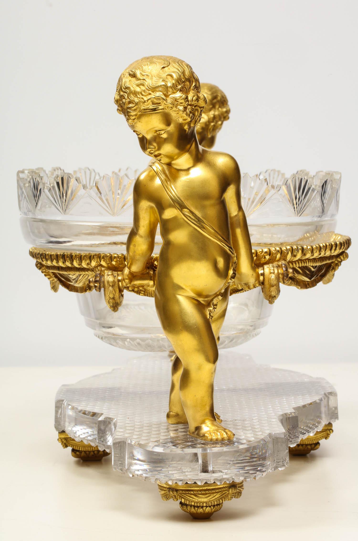 French Ormolu and Cut-Glass Centerpiece by Baccarat Paris, circa 1870 3
