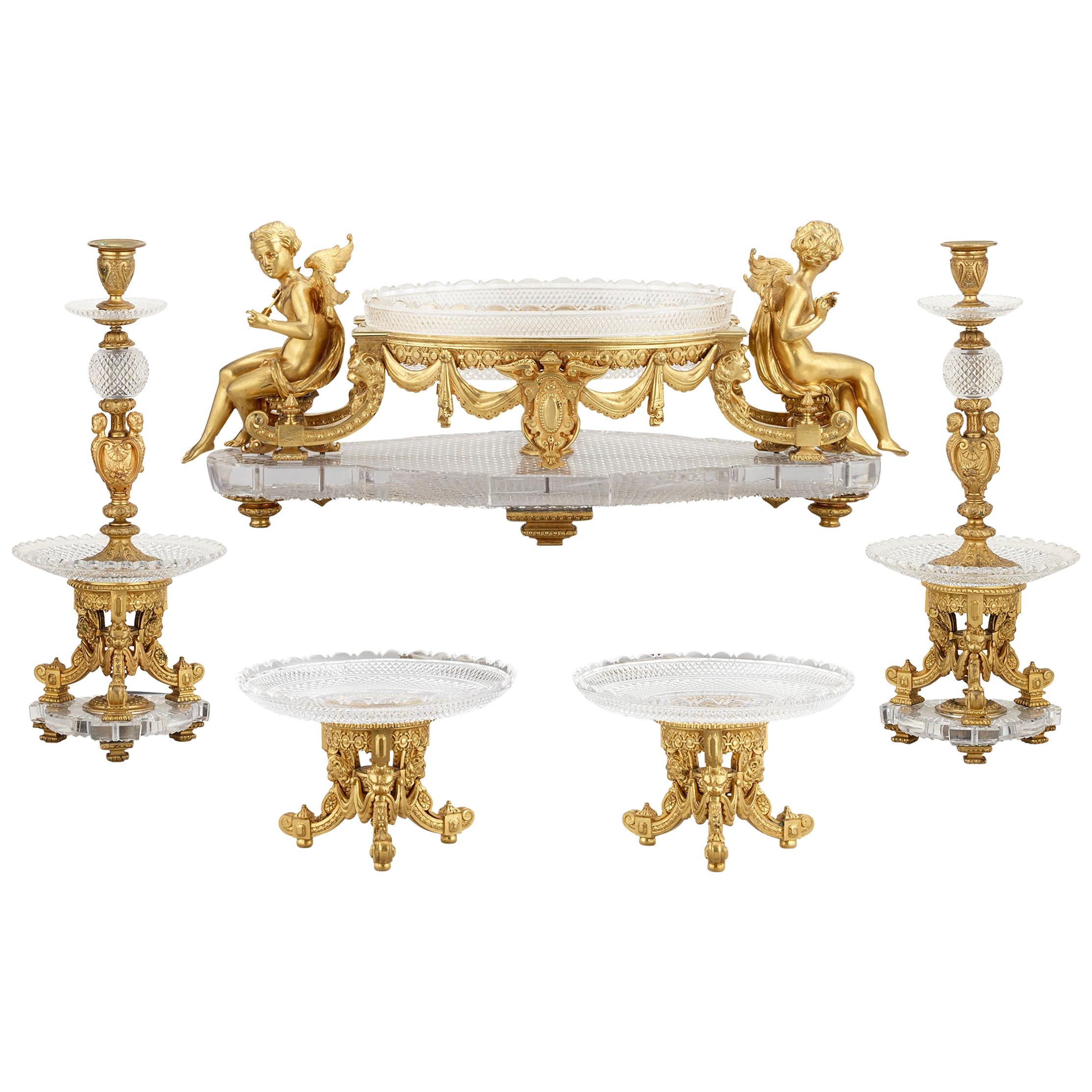 Ormolu and Cut Glass Table Garniture by Baccarat