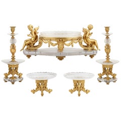 Antique Ormolu and Cut Glass Table Garniture by Baccarat