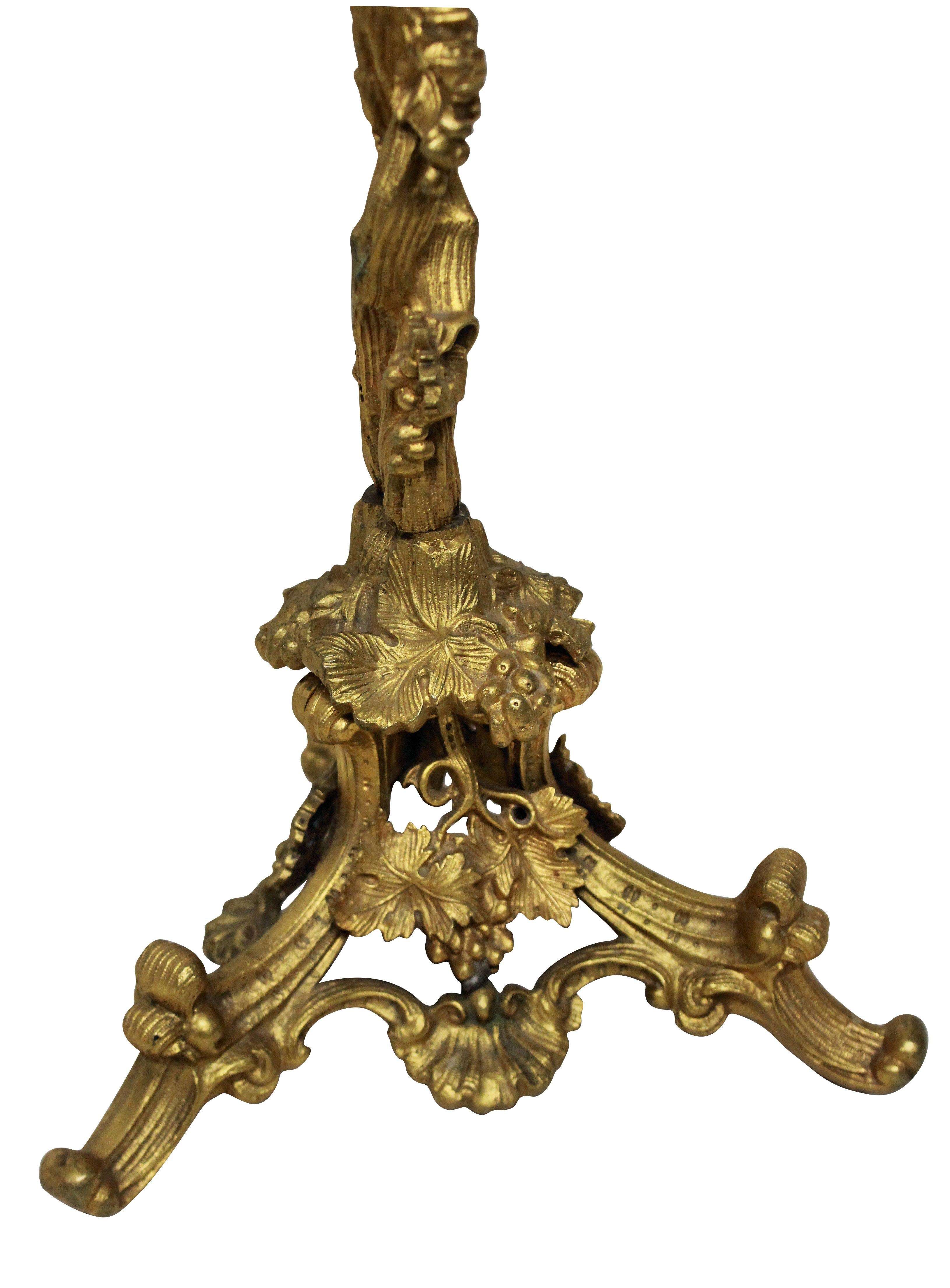 Late 19th Century French Ormolu and Glass Candelabrum