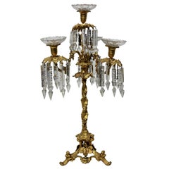 French Ormolu and Glass Candelabrum