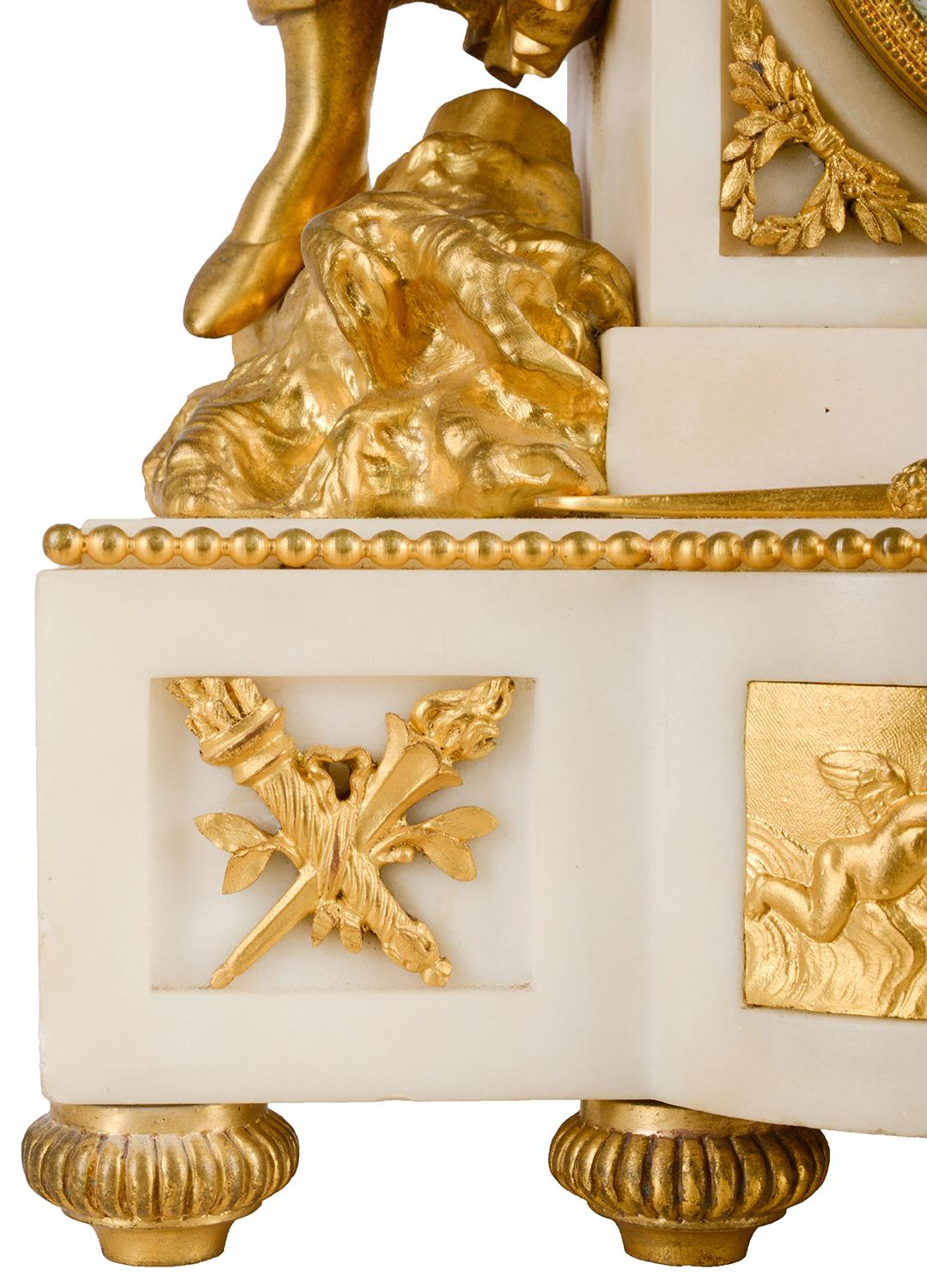 French Ormolu and Marble Louis XVI Style Mantel Clock 2
