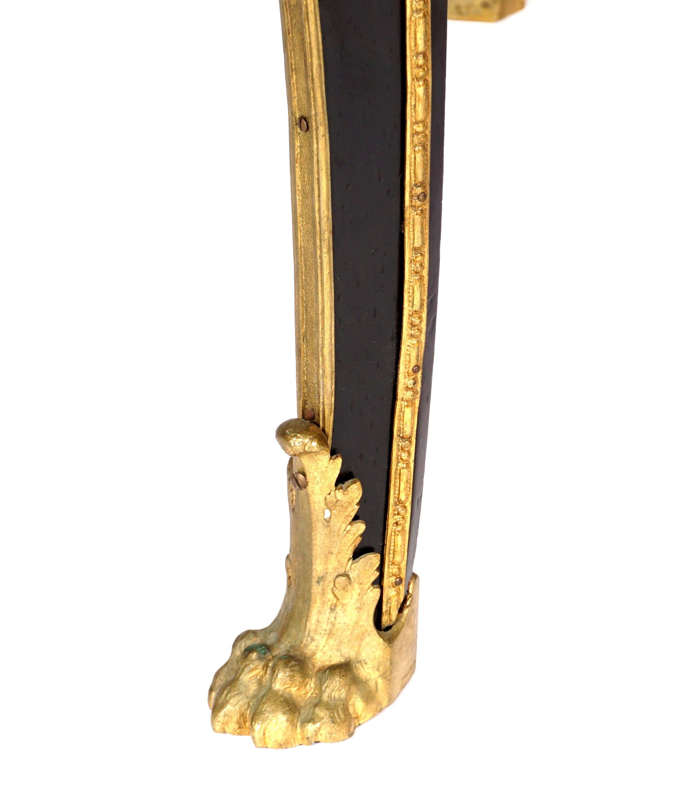 French Ormolu and Pietra Dura Mounted Ebonized Bureau Plat 1