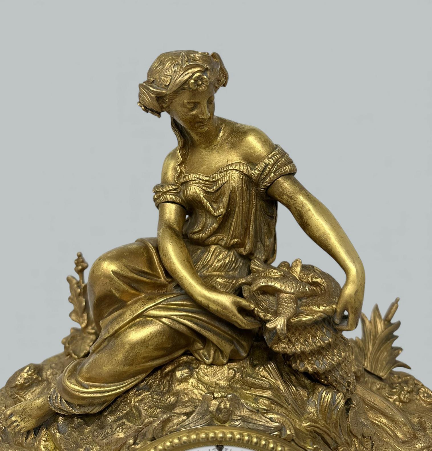 Francese Orologio da parete francese in porcellana di Sèvres in bronzo ormolinato di Jean-Baptiste Delettrez in vendita