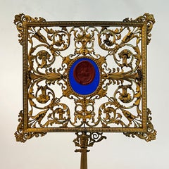 French Ormolu Bronze Table Screen