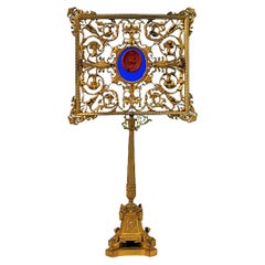 French Ormolu Bronze Table Screen