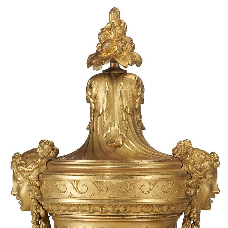 French Ormolu Bronze Urns by Maxime Secrétant  For Sale 3
