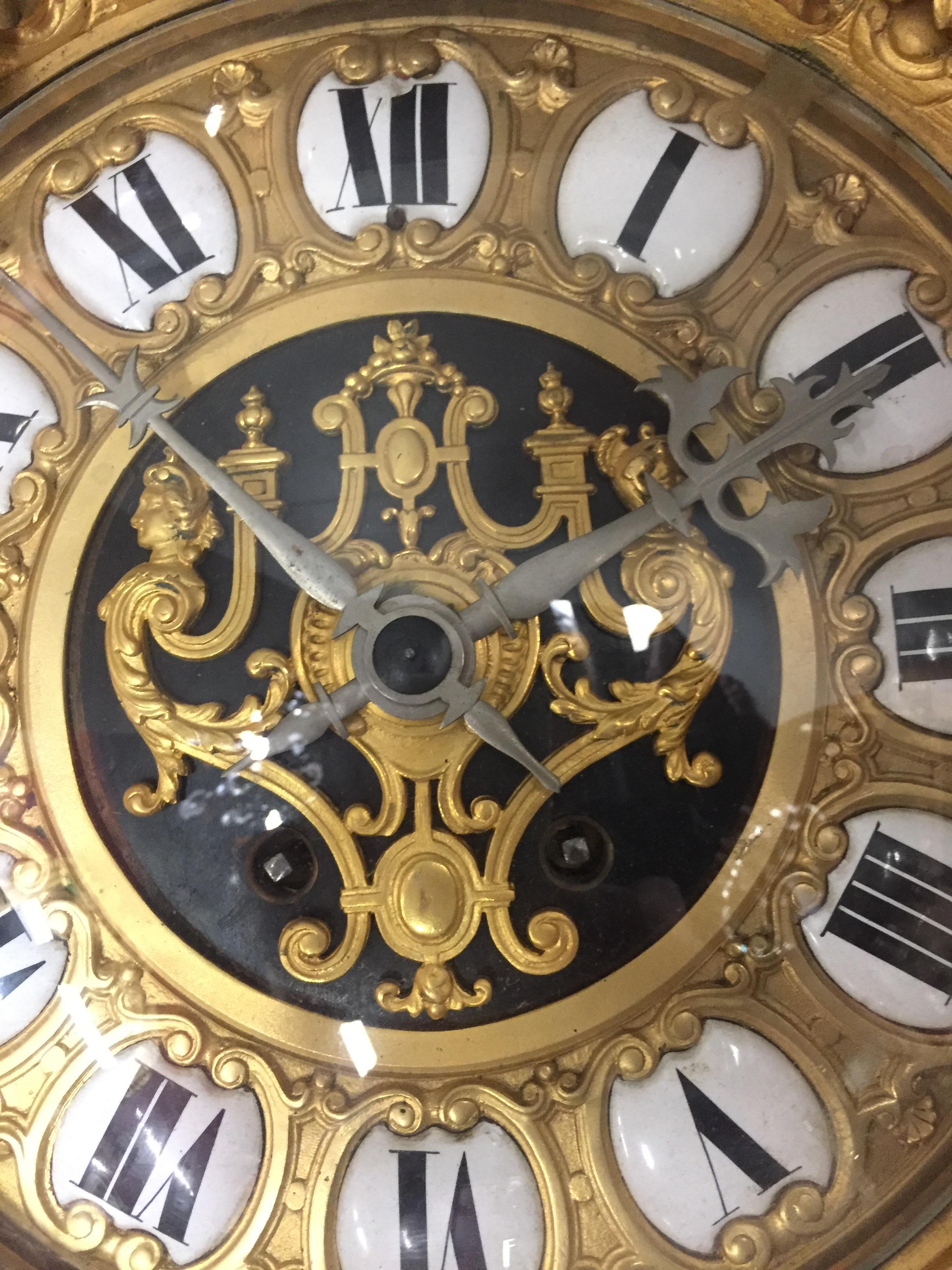 French Ormolu Cartel Clock, 19th Century by H&F Paris 5