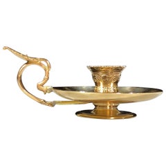 French Ormolu Chamber Stick Signed Barbedienne, with Neoclassical Motifs