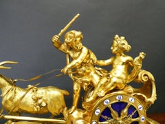 French Ormolu 'Chariot' Table Clock