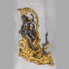 French Ormolu Figural Mantel Clock Depicting Amphitrite's Chariot