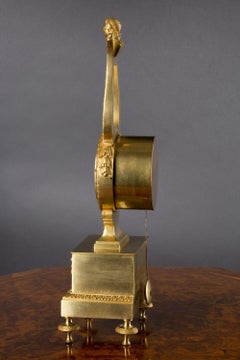 French Ormolu Lyre Mantel Clock