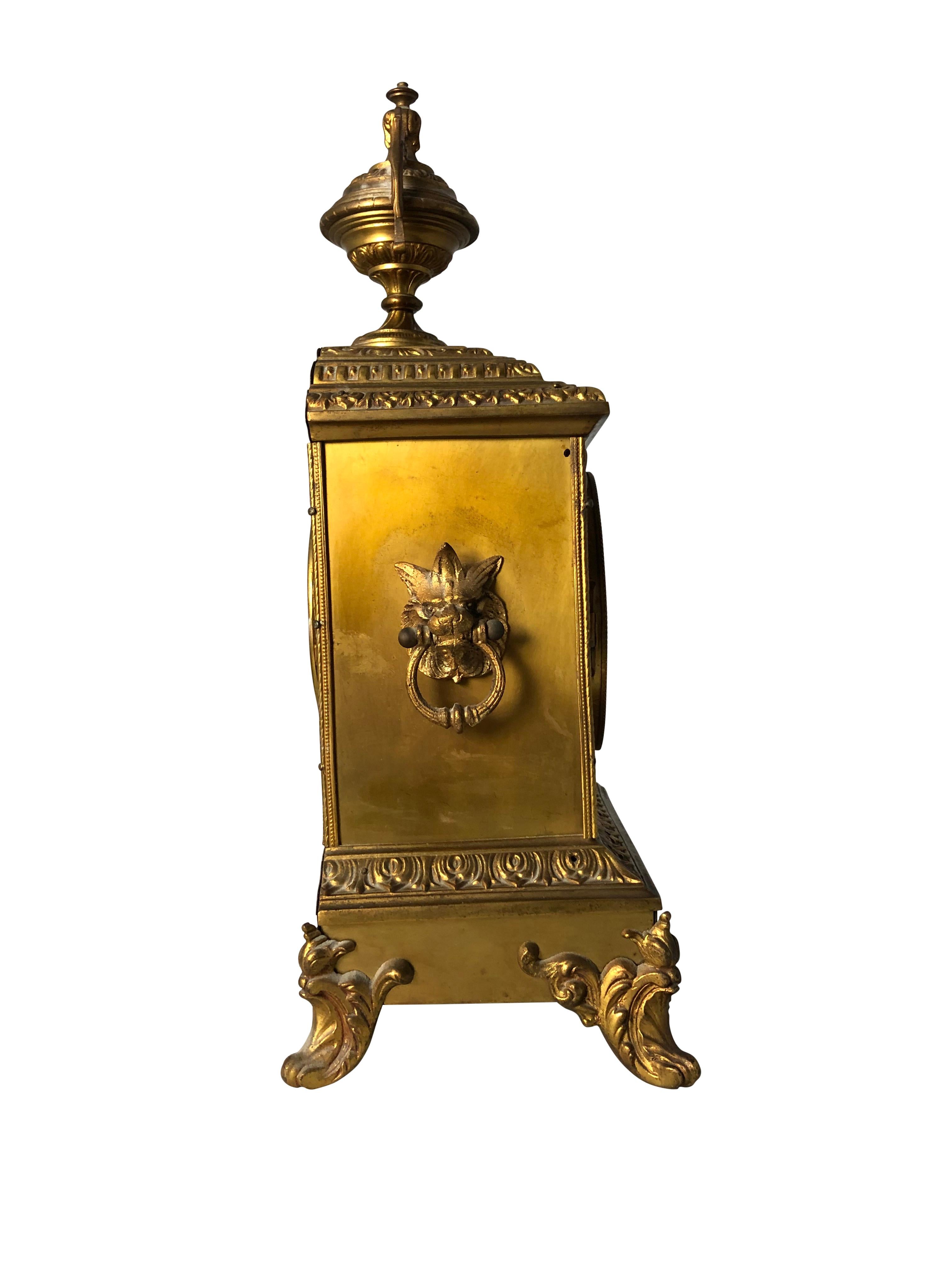 French Ormolu Mantel Clock, 19th Century For Sale 7