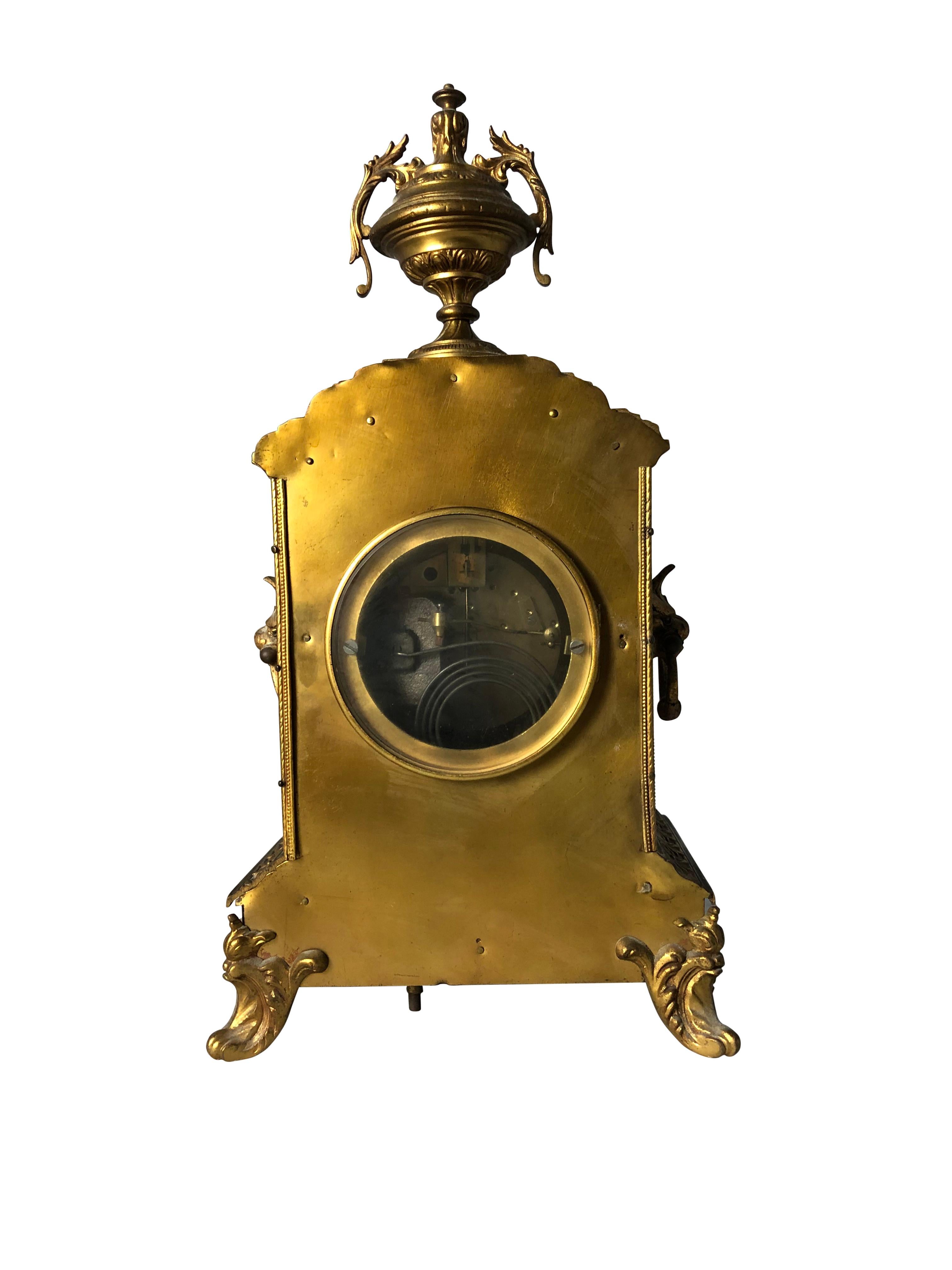 French Ormolu Mantel Clock, 19th Century For Sale 9