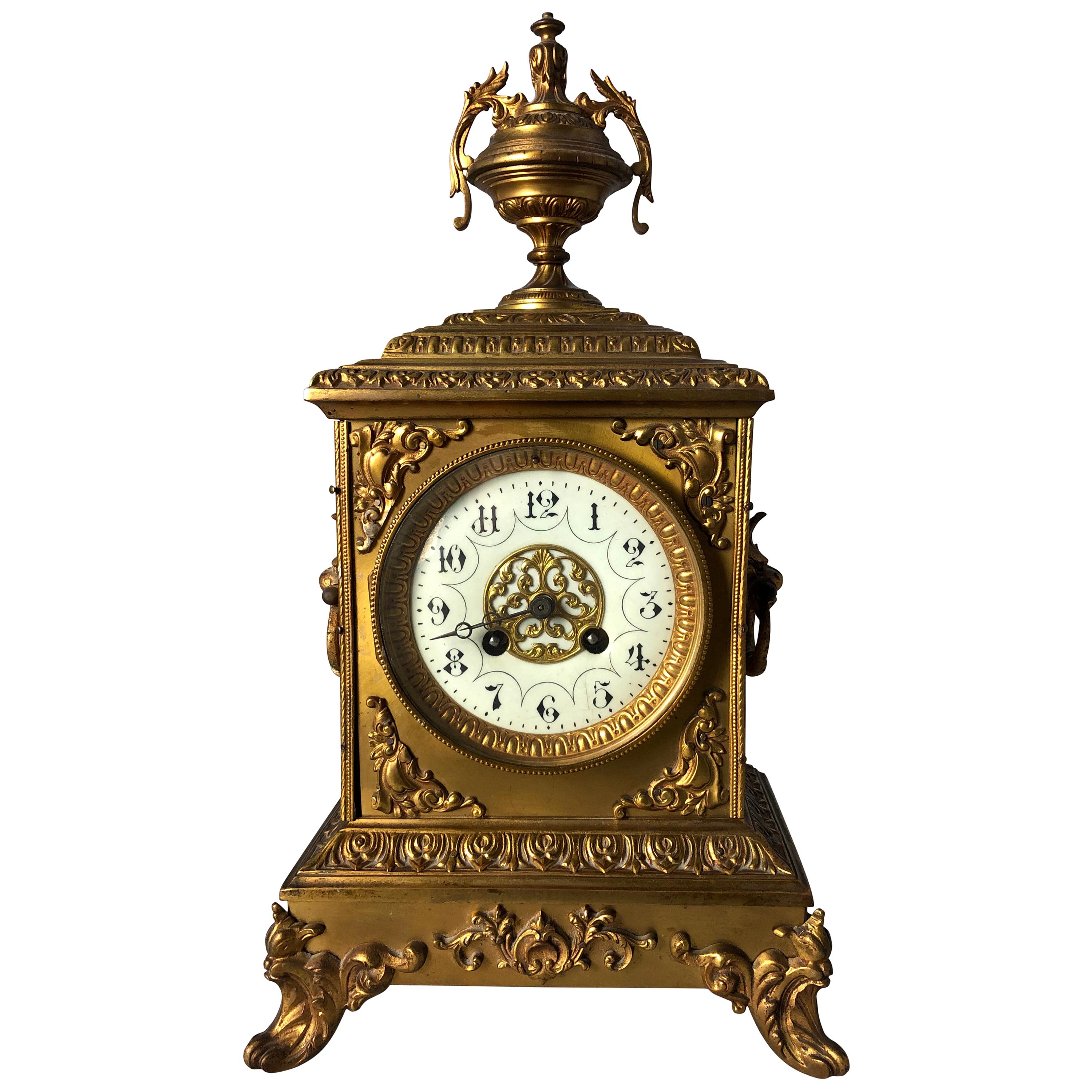 French Ormolu Mantel Clock, 19th Century For Sale