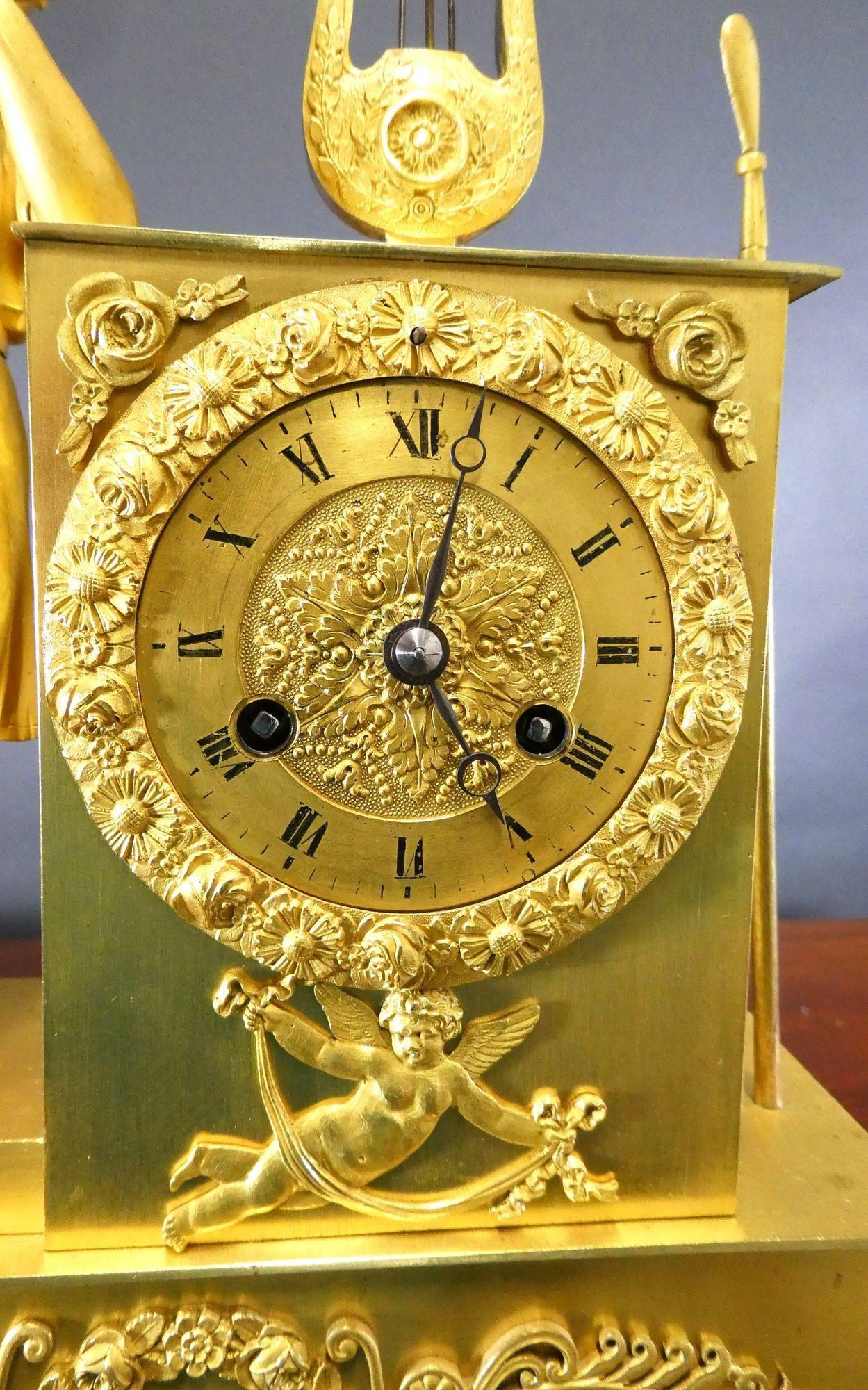 French Ormolu Mantel Clock In Good Condition For Sale In Norwich, GB