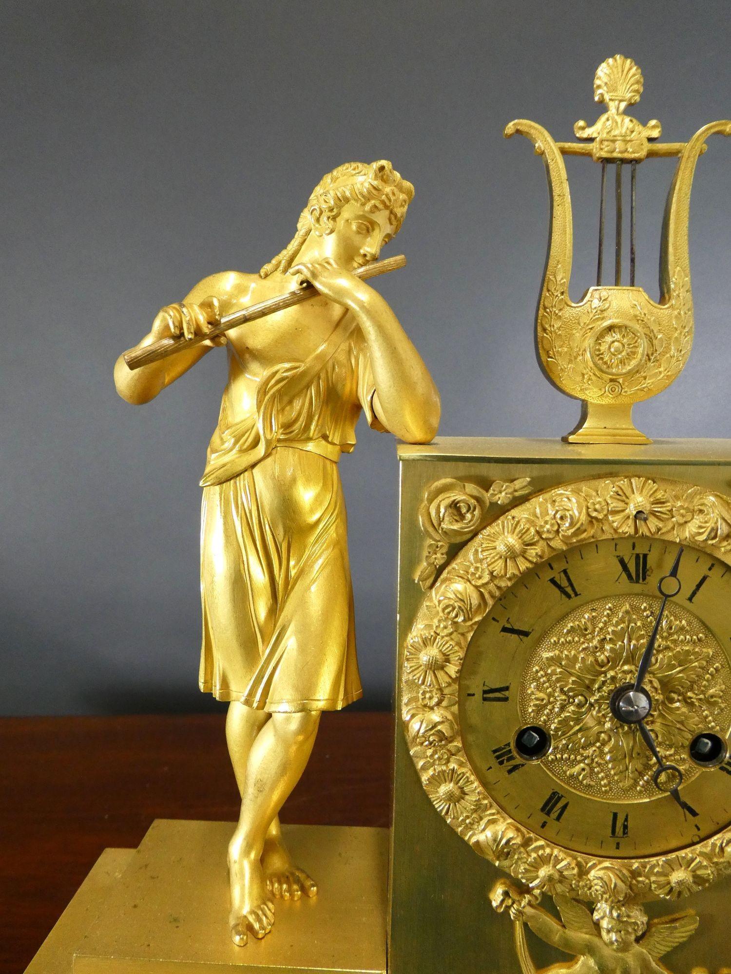Late 19th Century French Ormolu Mantel Clock For Sale