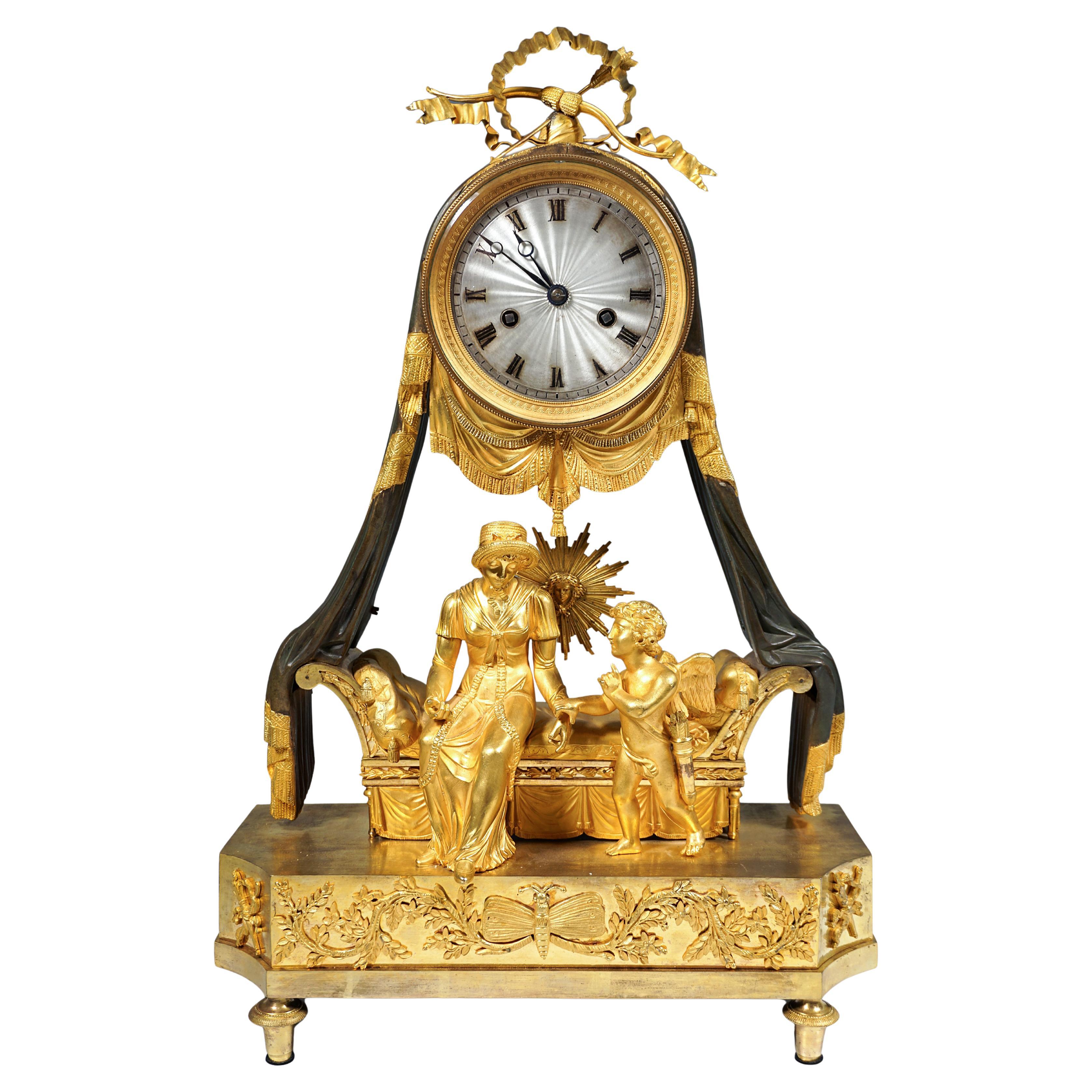 Orologio da tavolo francese in ormolu, Pendule 'Lit à Baldaquin', Parigi, 1790 circa