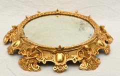 Bandeja con espejo French Rococo Ormolu Bandeja de centro de mesa 1880