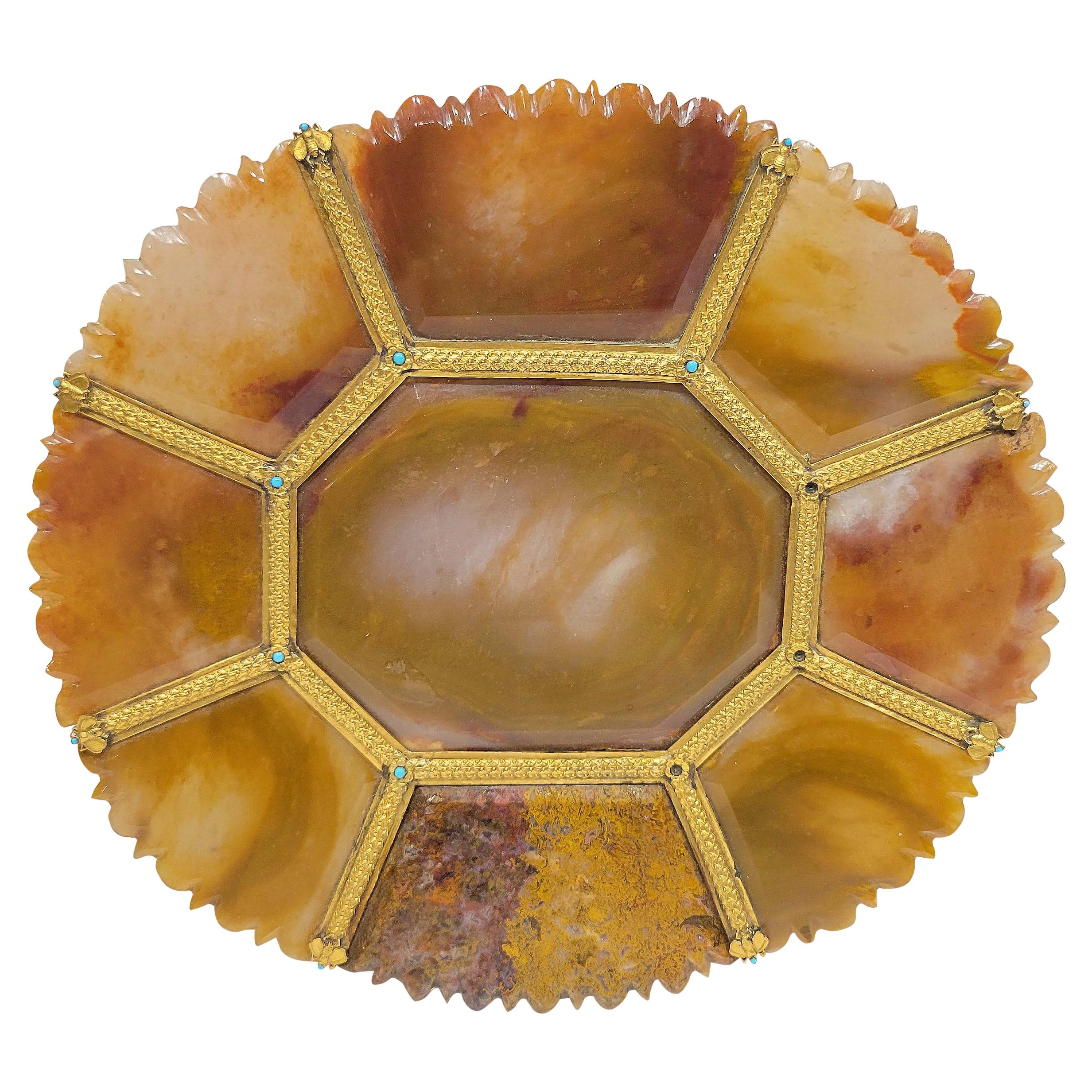 French Ormolu Mounted Agate Tray, Early 19th Century