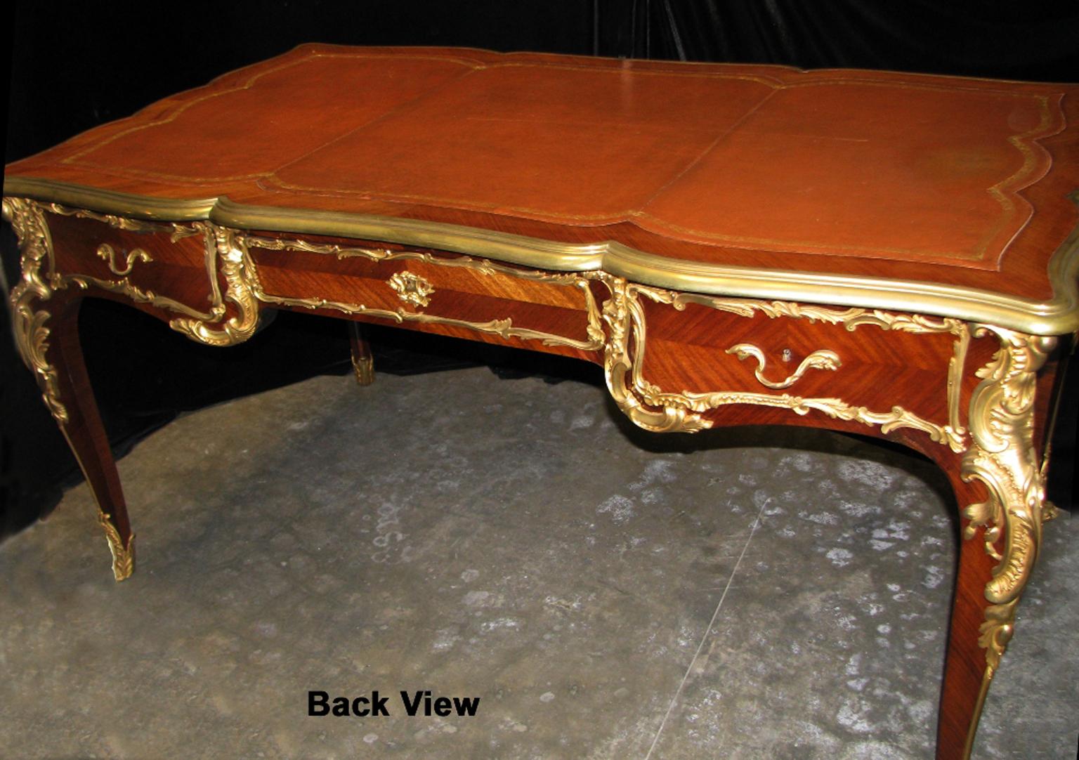 French Ormolu Mounted Bureau Plat Partner's Desk, 19th Century 5