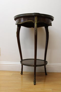 French Ormolu Mounted Marble End Table 2 Tier
