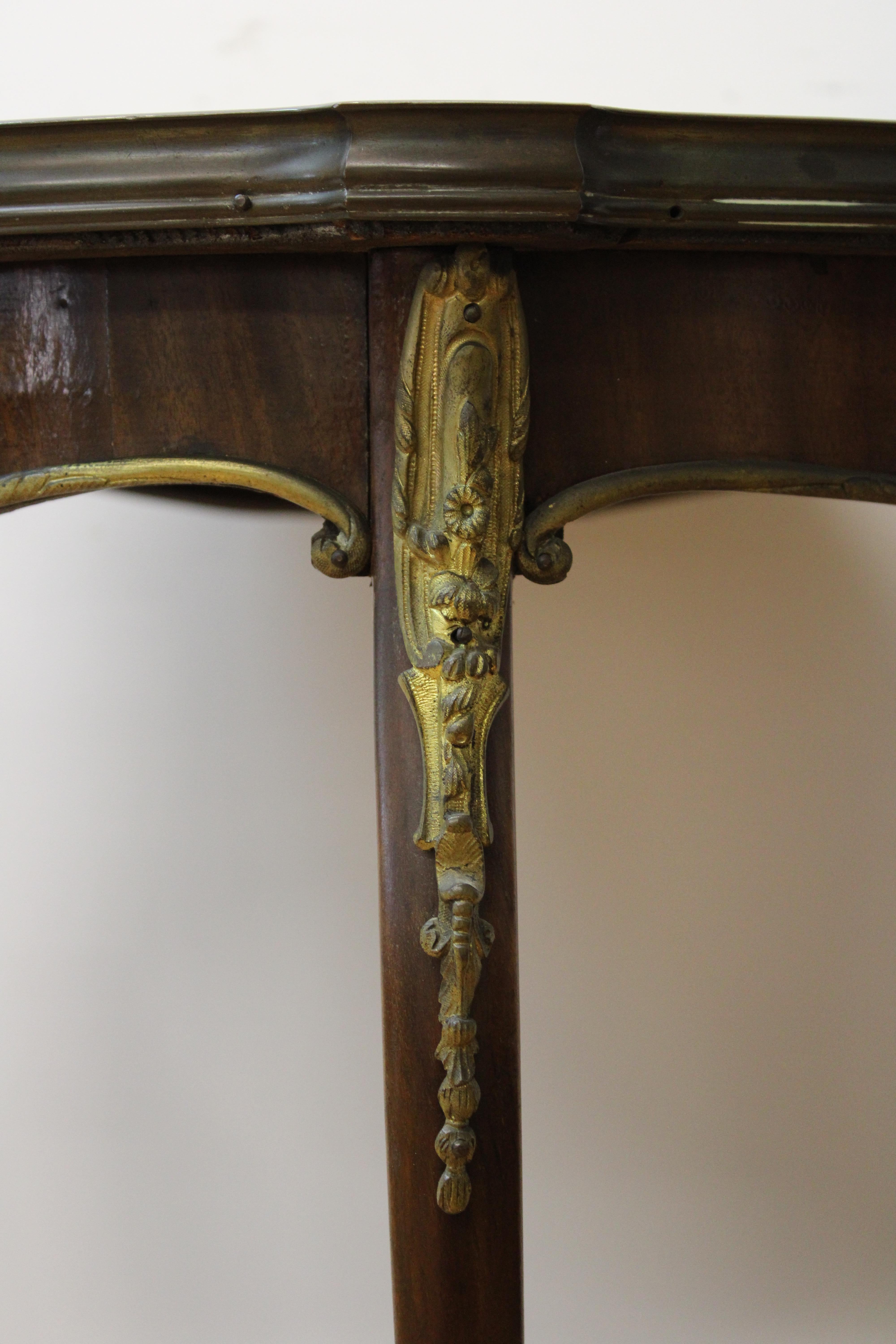 French Ormolu Mounted Marble End Table 2 Tier In Good Condition For Sale In San Francisco, CA