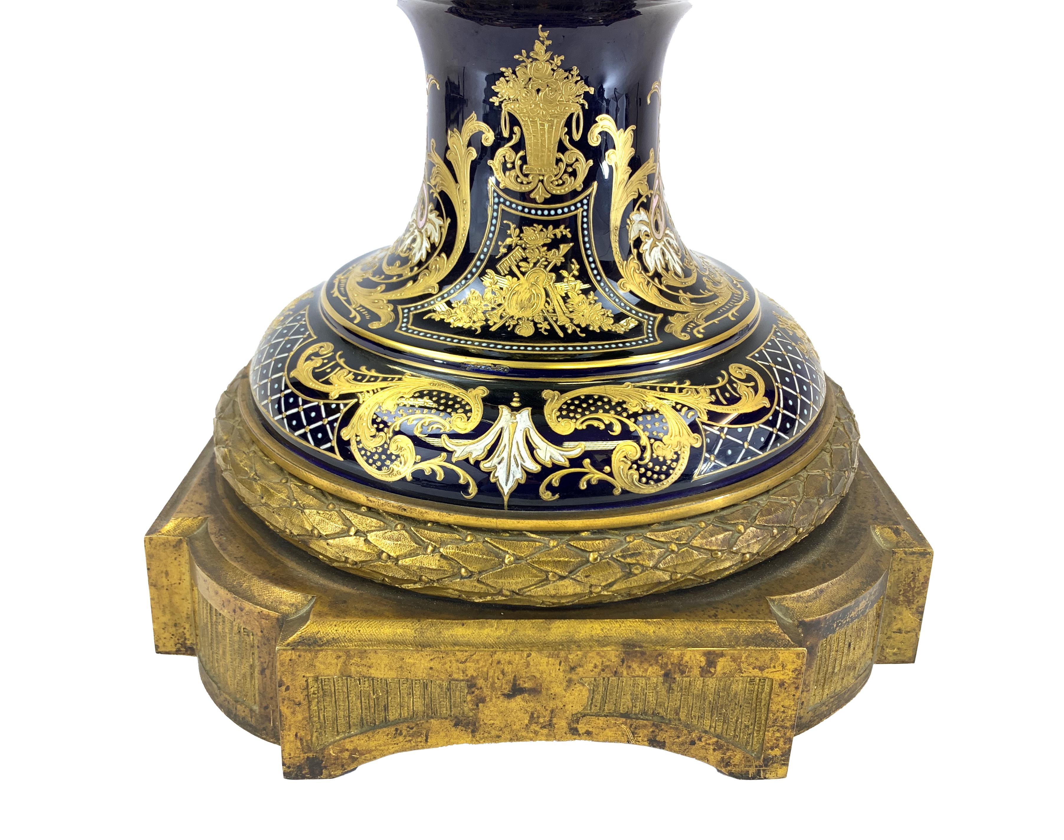 French Ormolu Mounted Sevres Style Porcelain Vase 6