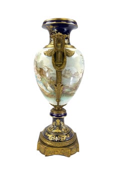 French Ormolu Mounted Sevres Style Porcelain Vase