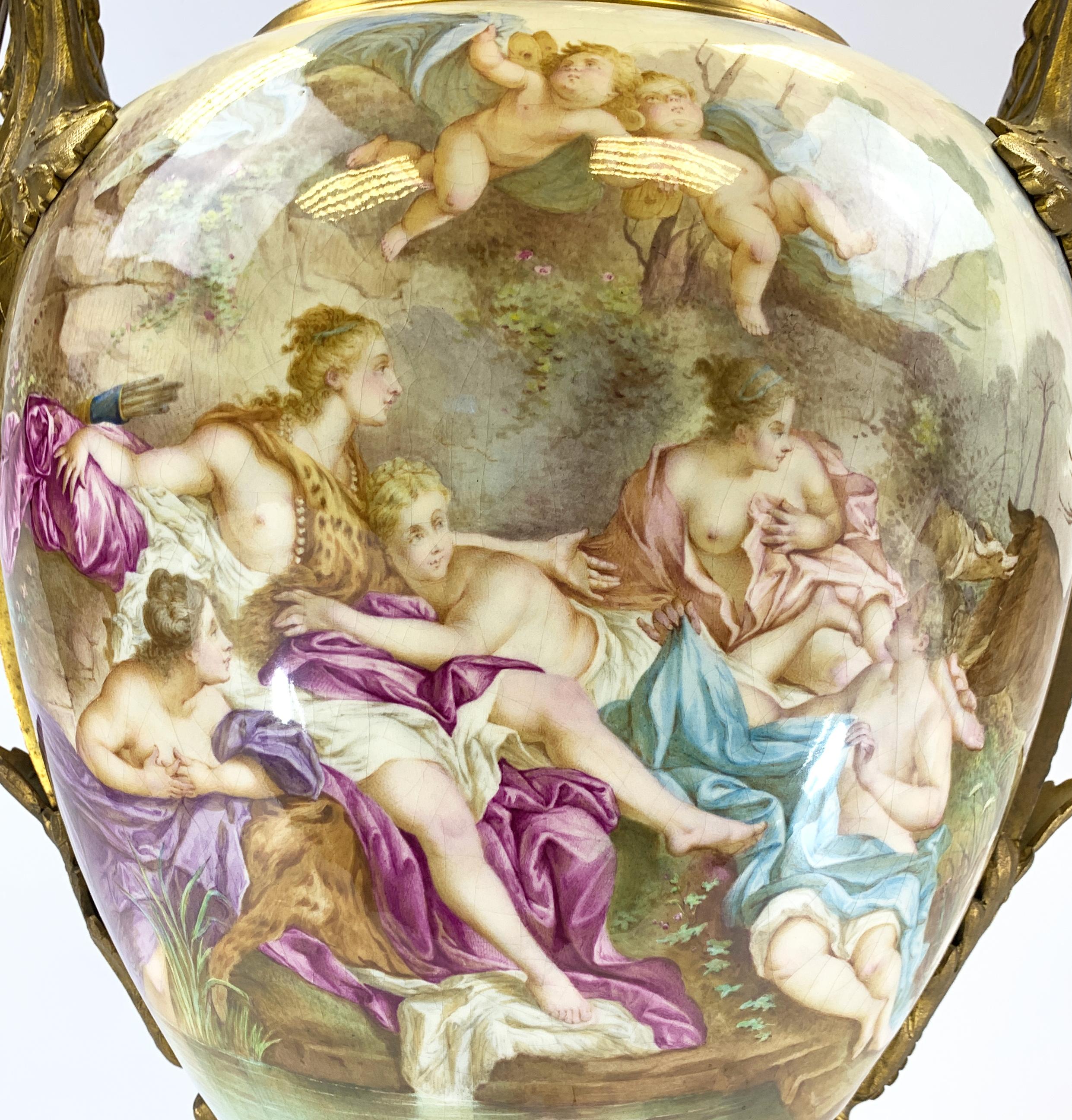 19th Century French Ormolu Mounted Sevres Style Porcelain Vase