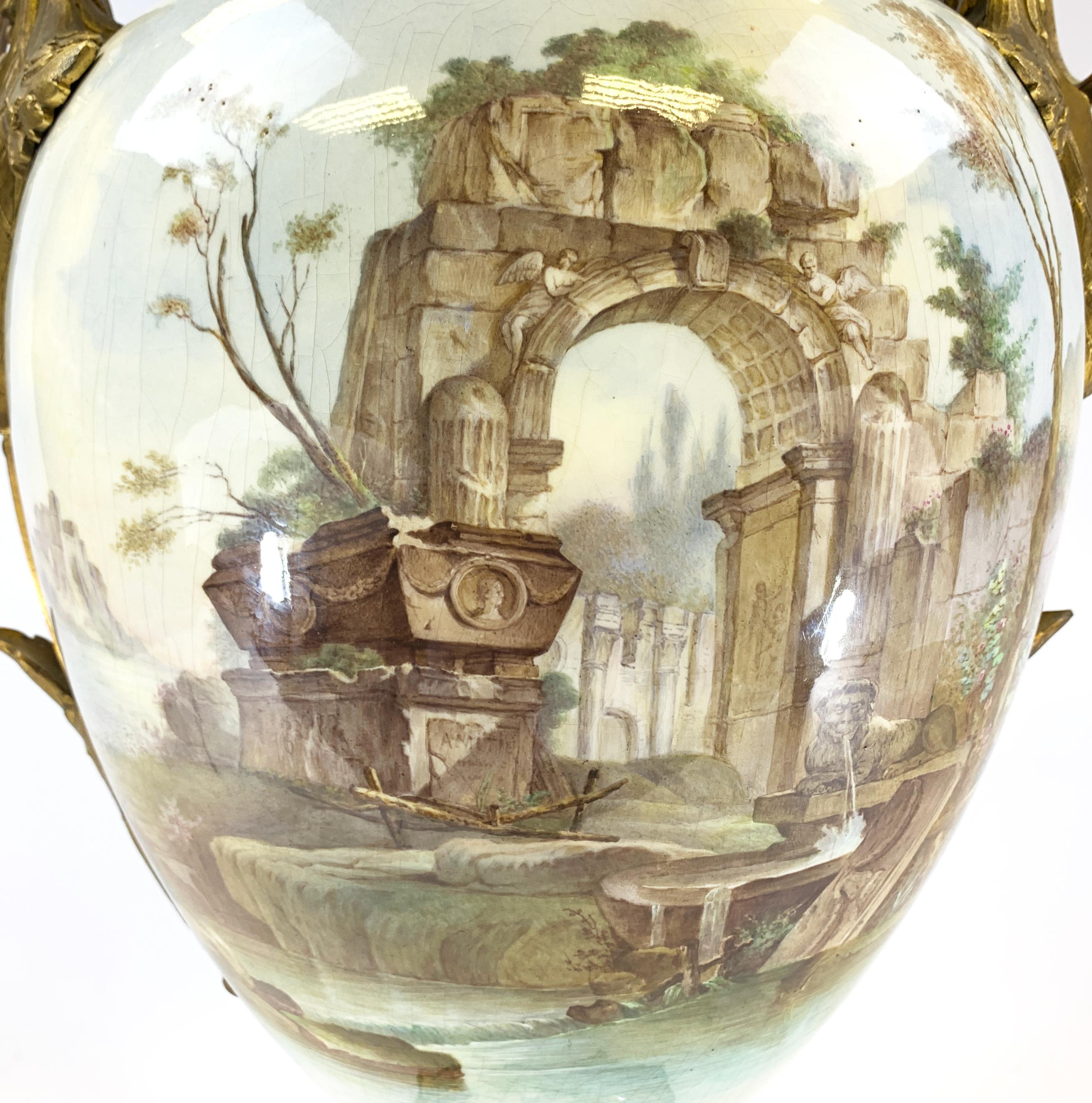 French Ormolu Mounted Sevres Style Porcelain Vase 3