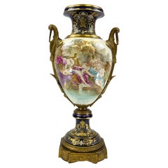 French Ormolu Mounted Sevres Style Porcelain Vase