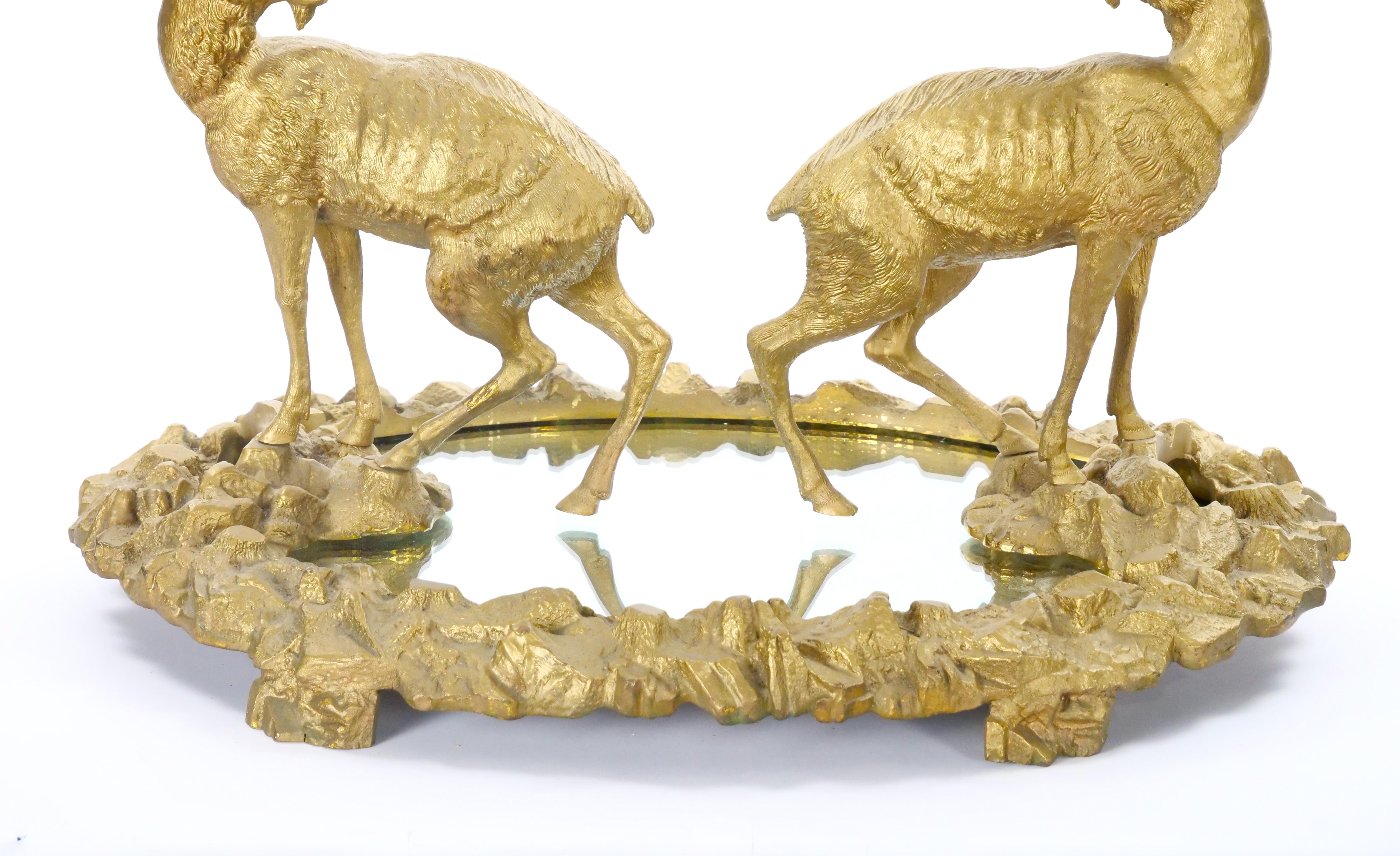Französisches Ormolu-gefasstes Surtout de Table Plateau / Buntes Kunstglas Tafelaufsatz im Angebot 1