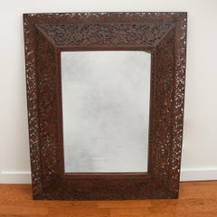 French Ornate Carved Wood Frame Mirror