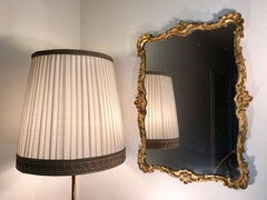 French Ornate Rococo Style Carved Giltwood Frame Wall Mirror Louis XIV