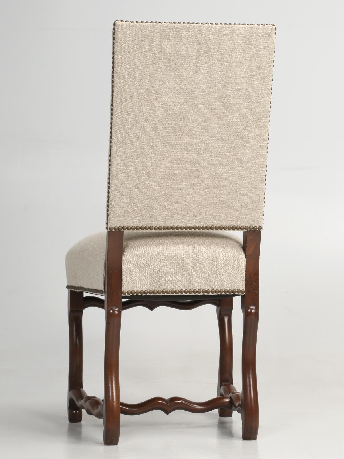 French Os De Mouton Dining Chairs, Set of 8, Irish Linen, Completely Restored 4