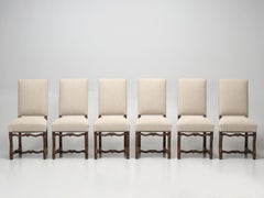 French Os De Mouton Dining Chairs, Set of 8, Irish Linen, Completely Restored