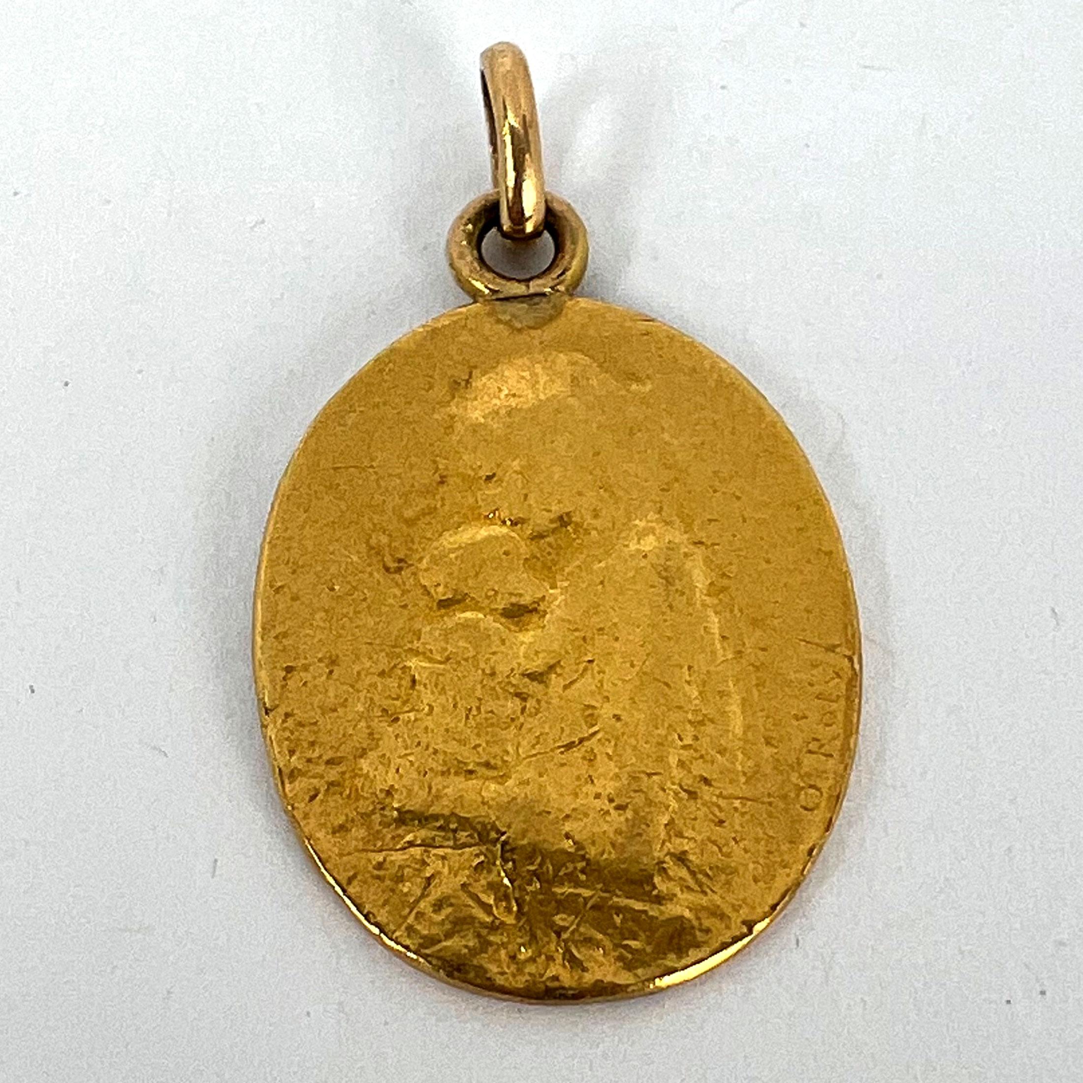 French Oscar Roty Madonna and Child 22K Yellow Gold Charm Pendant For Sale 8