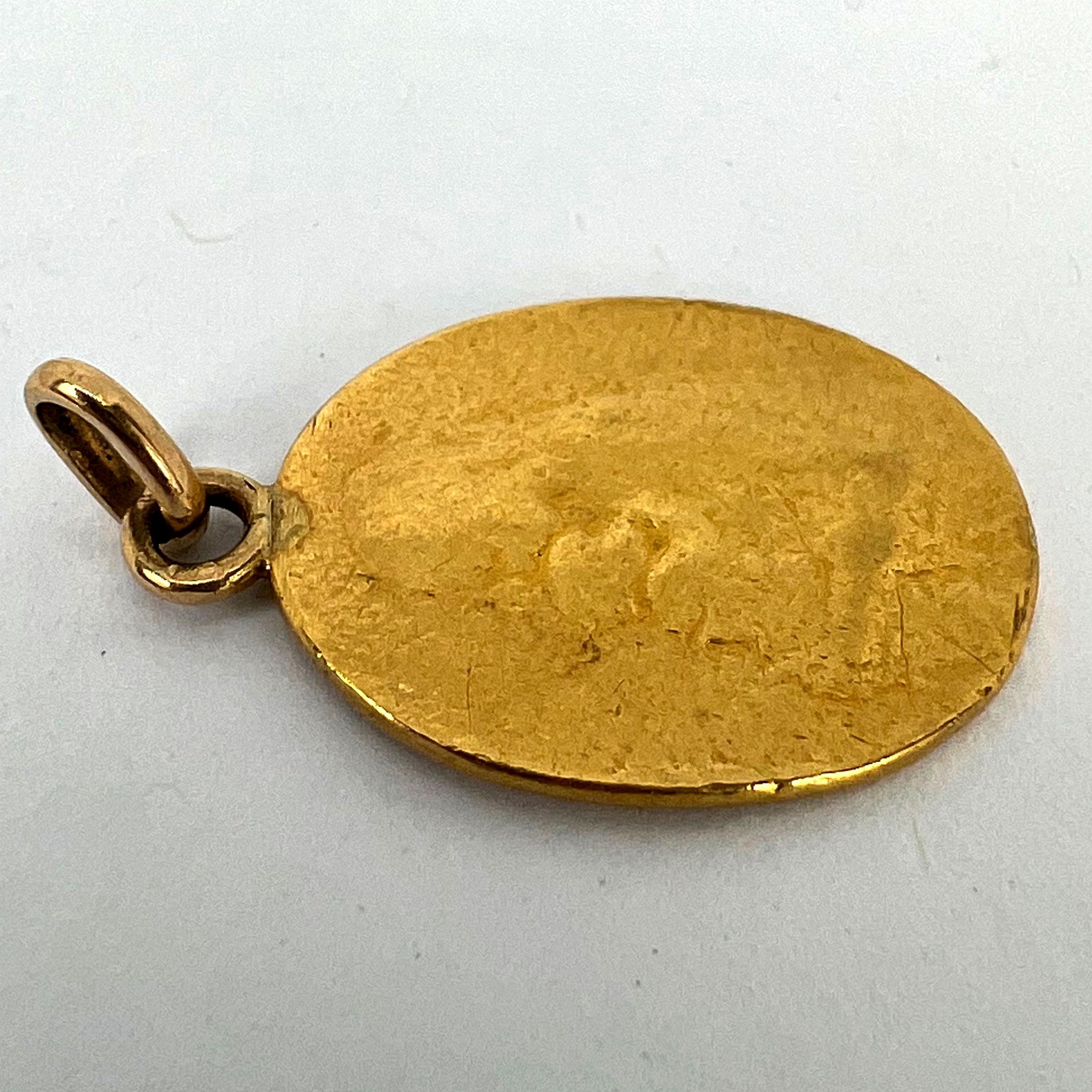 French Oscar Roty Madonna and Child 22K Yellow Gold Charm Pendant For Sale 10