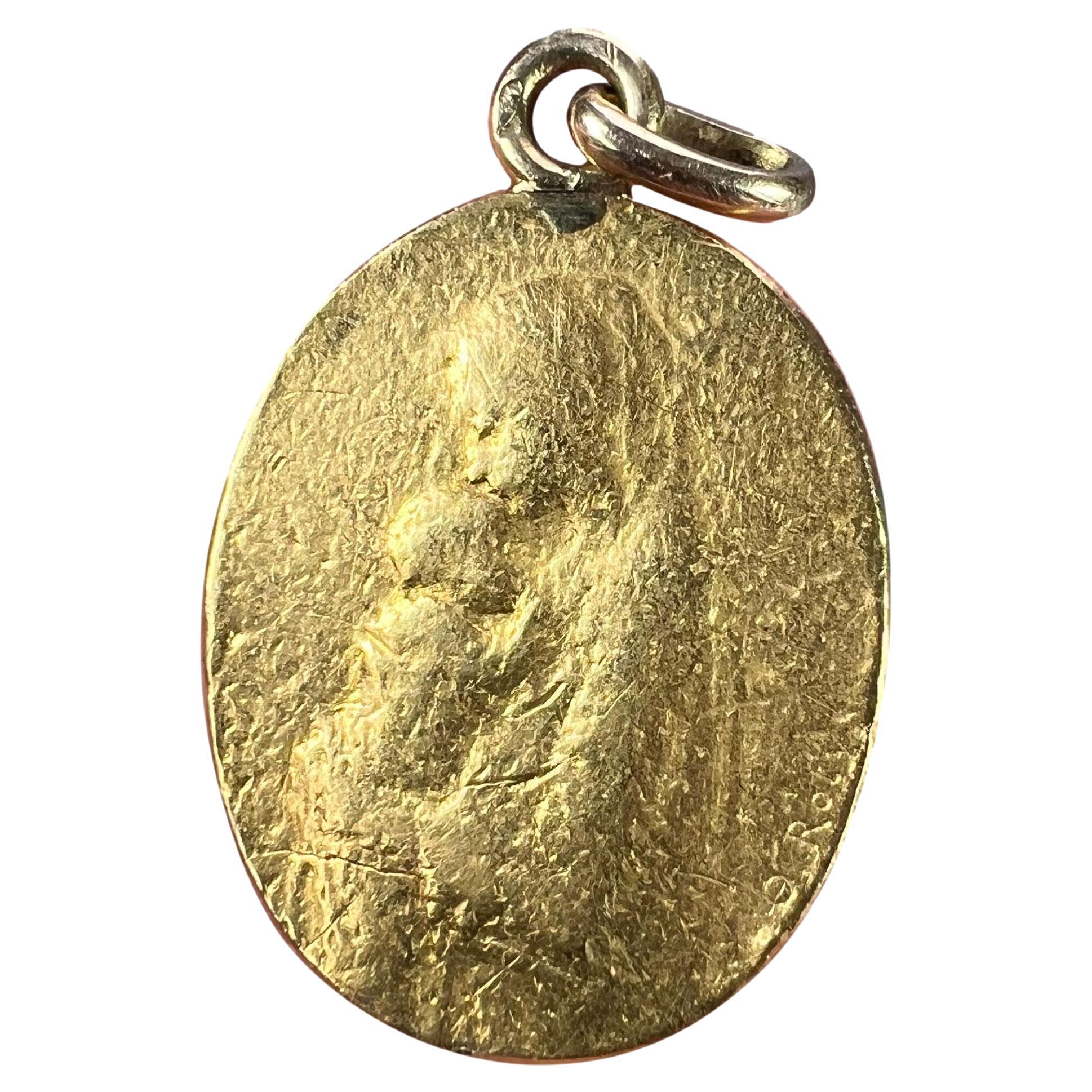French Oscar Roty Madonna and Child 22K Yellow Gold Charm Pendant For Sale